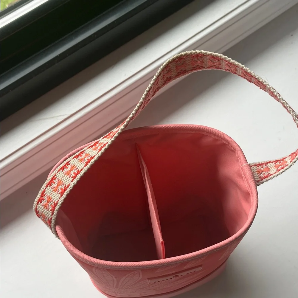 Spartina 449 Coral Pink Printed Wine Bottle Carrier - Picture 3 of 4